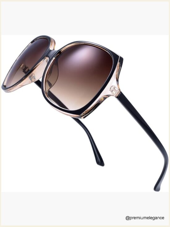 Oversized Square Cat Eye Sunglasses with Gradient Lenses and UV Protection